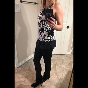 Velvet Brand Sequin Collar Black & White Shirt